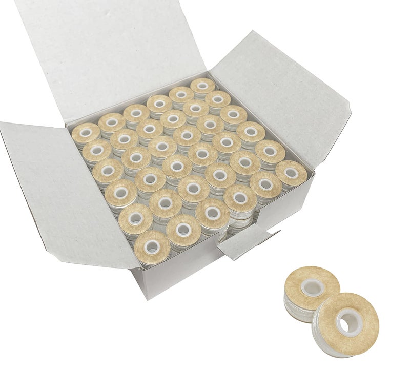 HimaPro 144 White Prewound Bobbins for Embroidery Machines Size L (SA155) Cardboard Sided Good for Brother, Babylock, Janome, Bernina, Husqvarna, Pfaff Embroidery Machines Etc (White) - 60 Weight - Image 2